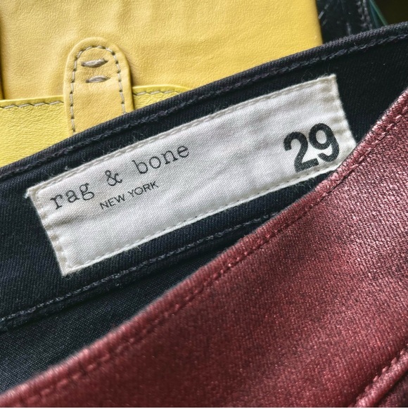 Rag & Bone Red Metallic High Rise Ankle Skinny Jean Size 29 EUC - Picture 7 of 13